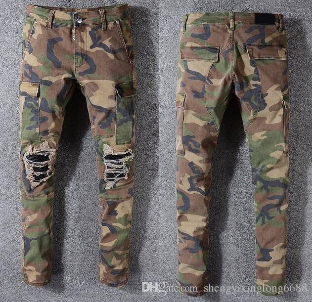 mens camo biker jeans