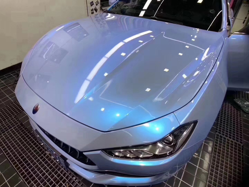

Gloss Vinyl Film Double Colors Glossy Grey Blue Color Change Shift Candy Vinyl Film Sheet Glossy Car Wrap Sticker With Air Bubble Free, Blue grey