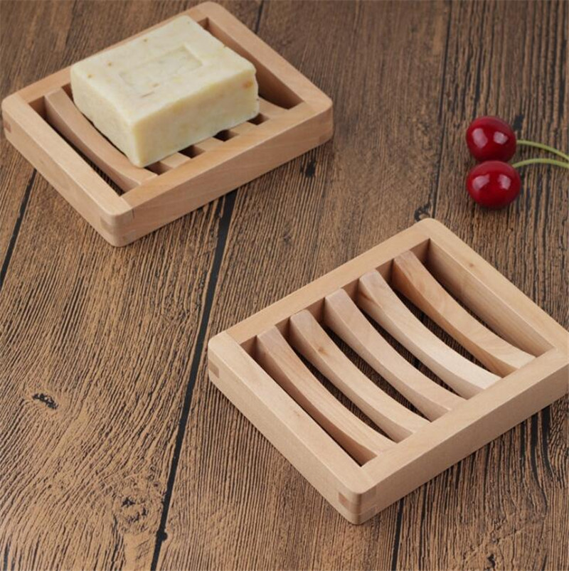 

Natural wooden soap dish tray holder storage soap rack plate boxes container for bath shower plate bathroom, As picture