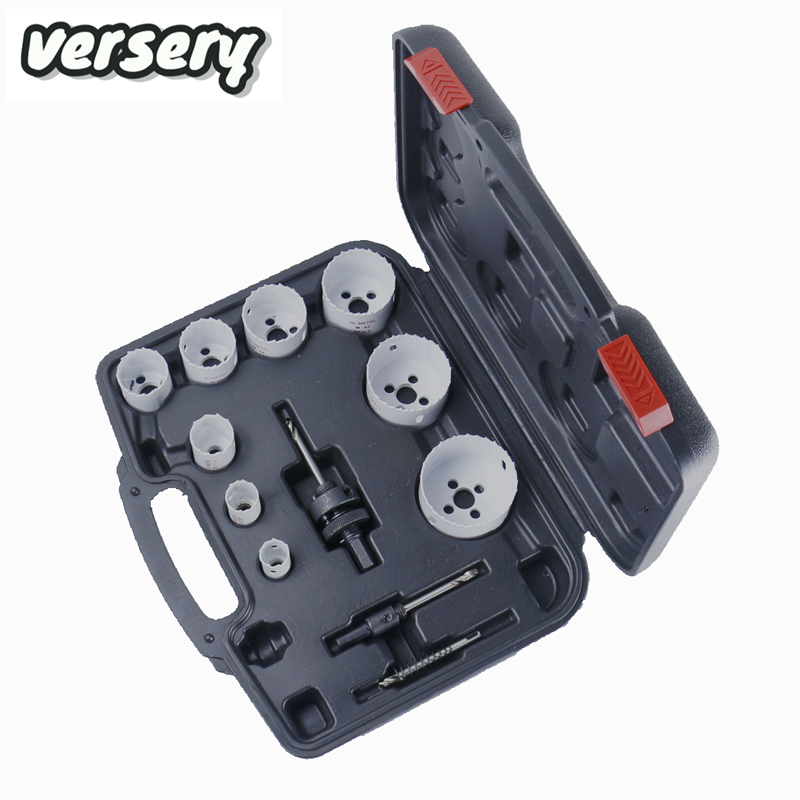 

free shipping 12pcs high quality Hole Saw Cutting Set Kit Drilling Tool Wood Metal stainless pipeline Cutter 19-64mm Drill Bits