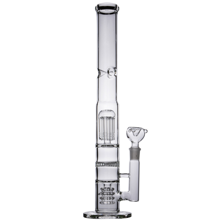 

Tall Big Straight Tube Hookahs Thick Glass Bongs Water Pipes comb Bong Heady Dab Rigs With 18mm Joint Smoke For Tobacco 17.8''