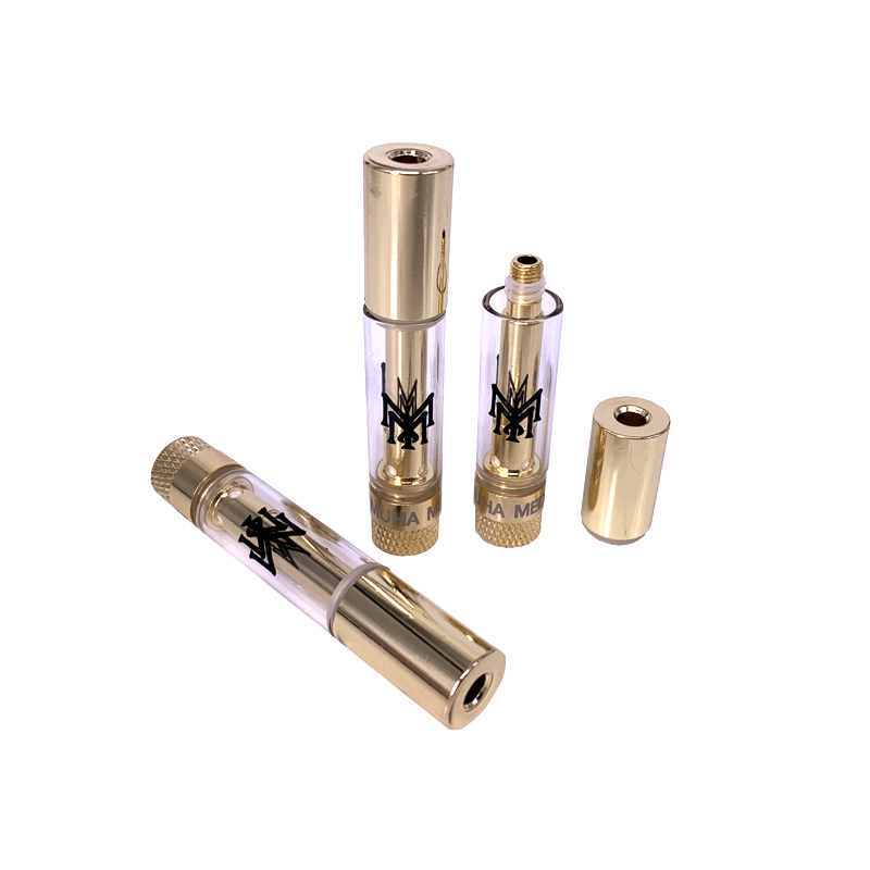 

Gold Vape Thick Oil Tank Ceramic Coil Round mouth ecig Cartridge 510 Thread Muha Meds Carts Live Resin Atomizer