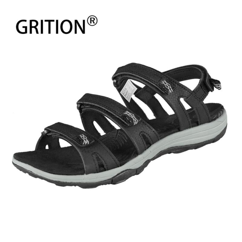 

GRITION Women Sandals Summer 2020 Flat Casual Sturdy Comfortable Sandals Ourdoor Beach Ladies Wear-risistant Shoes Plus Size 41, Black