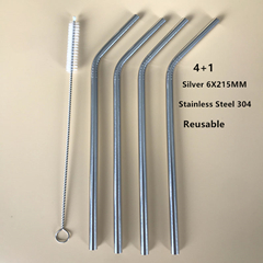 

WOWSHINE Reusable Stainless Steel Drinking Straw 4+1 Brush Multi Colors Retail For Promotional & LFGB Passed