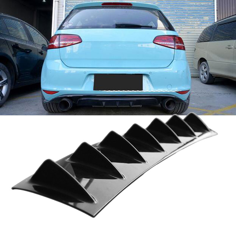Super Eight Universal Black Bumper Trasero Lip Trunk Spoiler Protector de difusor Trasero Car Styling para Skoda Octavia para Benz,Negro,A