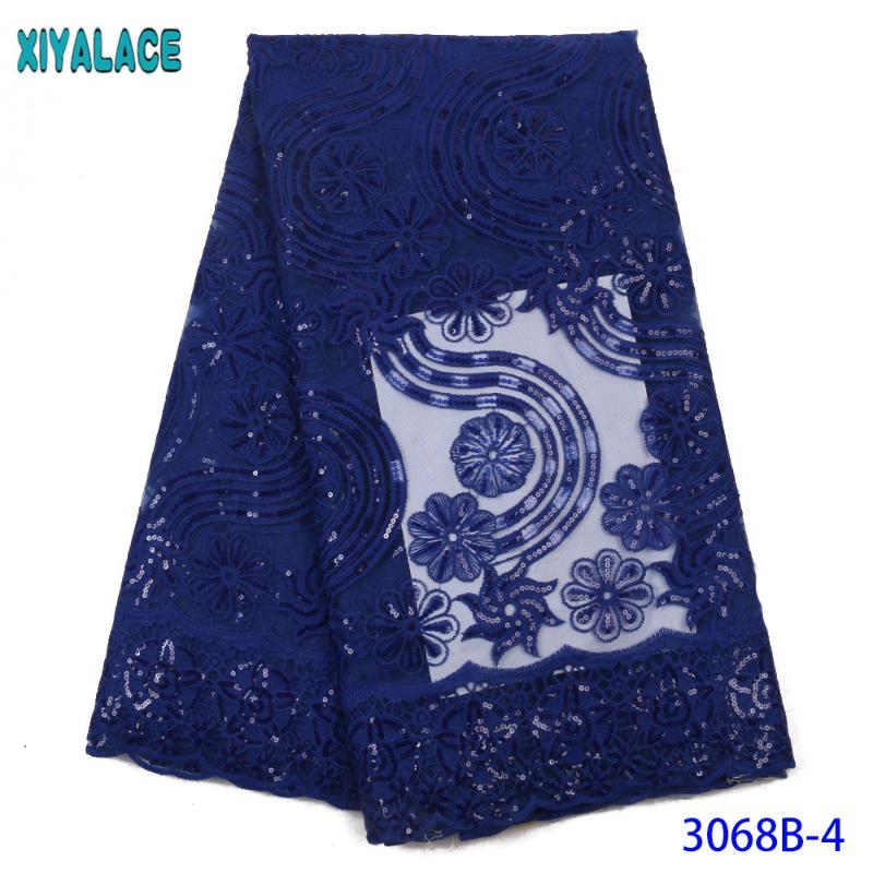 

Sequins Lace Fabrics French Net Lace Fabric High Quality Nigerian Mesh with Sequence for Party KS3068B