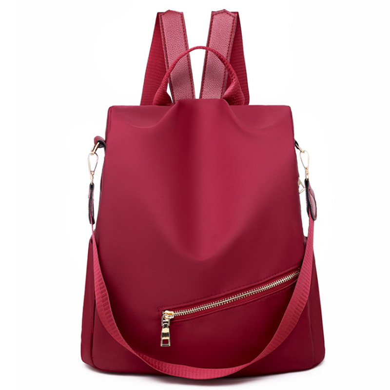 Color : Black LJL Shoulder bag female tide new Korean version of the wild casual summer bag student campus bag female pu soft leather backpack