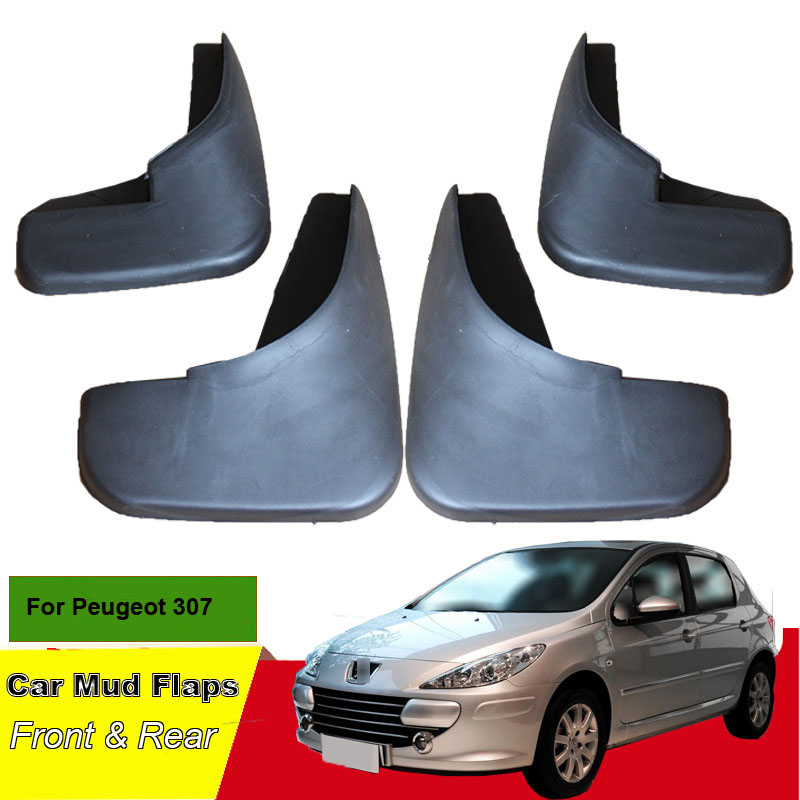 Tommia For Peugeot 307 Car Mud Flaps Splash Guard Mudguard Mudflaps 4pcs ABS Front & Rear Fender-image-539374341