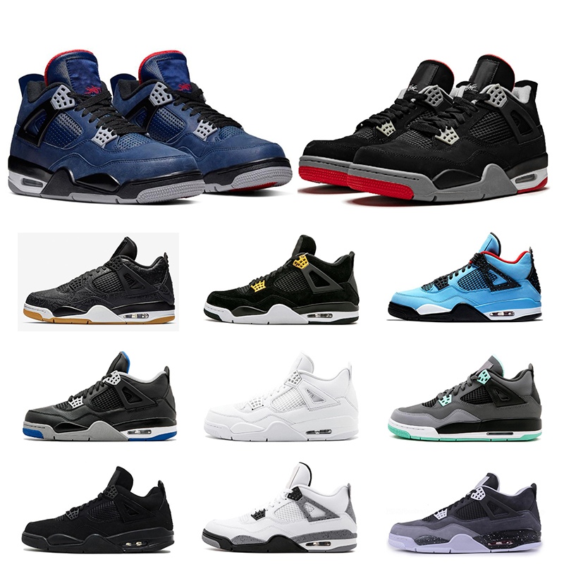 

Top Quality 2019 4s sports shoes for men Royalty Travis Scots cool Grey Loyal blue Athletic 4 basketball shoe mens sneakers