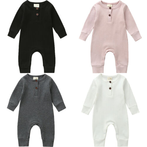 

Newborn Infant Toddler Baby Boy Girls Romper Long Sleeve Romper Knitting Jumpsuit Clothes Outfits Lovely 0-18Months, Black