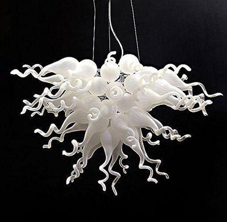 

Handmade Blown Lamp Chandeliers Modern White Pendant Lamps Italy Custom Glass Hanging LED Lighting for Home Decoration