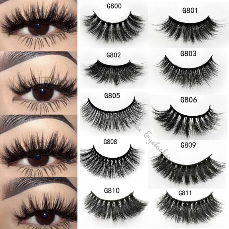 Free shipping 5 Pairs 3D Fake Eyelashes Long Thick Natural False Eye Lashes Set Mink Makeup-image-516870513