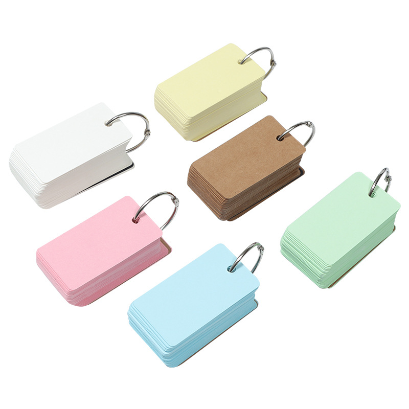 

LIS Sticky Note Simple DIY kawaii fashion Index Cardboard Cover Blank Paper Card Memo Pad Bookmark Binder Rings planner stickers