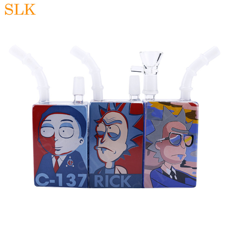 

New Glass Juice Box Oil Dab Rigs Beaker Bongs 7.11 inch Glass Juice Box Water Pipes 25-Design Protable Glass Hookahs