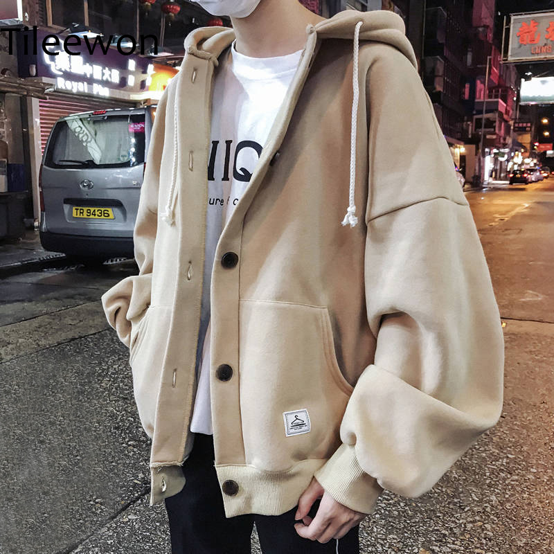 

New 2020 Cool Casual Winter Fleece Hoodies Men Women Harajuku Solid Color Warm Sweatshirt Korean Teens Fashion Hoodie Sweatshirt, Black