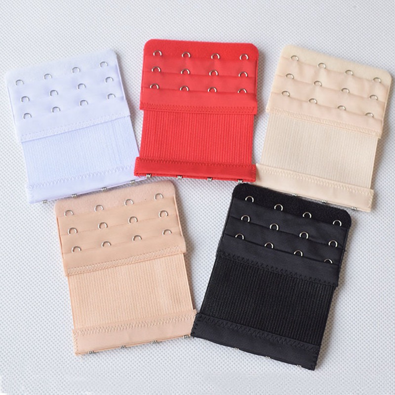 

10pcs Bra Extenders Strap Buckle Extension 3 Rows 4 Hooks Ladies Bra Extender Extensions Straps Underwear Accessories, Black