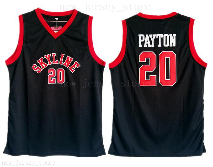 

High School Gary Payton Jersey 20 Men Black Basketball Skyline Jerseys Cheap Sale Top Quality University For Sport Fans Breathable