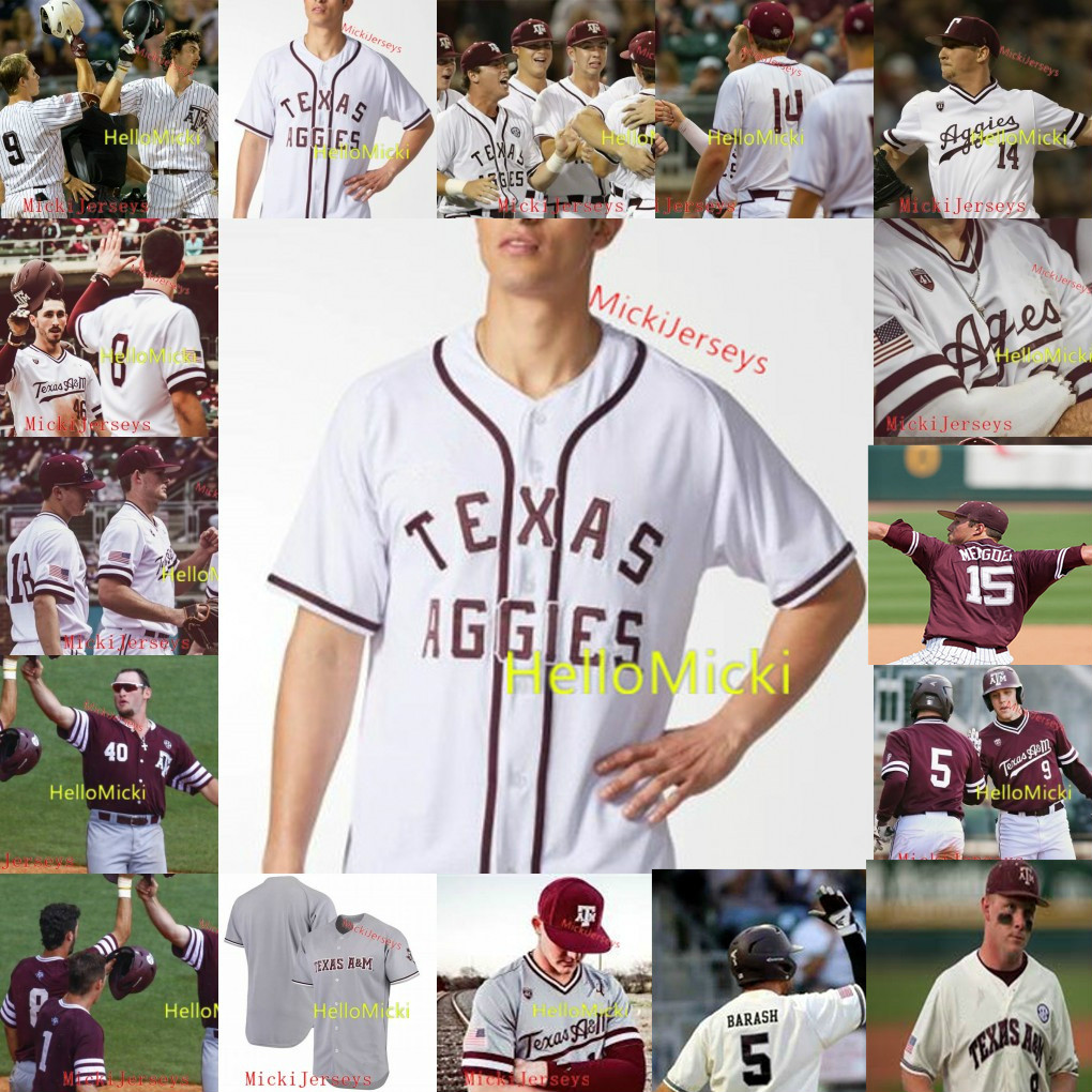 

Texas A&M Aggies Daniel Mengden Michael Wacha Tyler Naquin Ryne Birk Boomer White Nick Banks Michael Barash Ross Stripling Baseball Jersey, Black