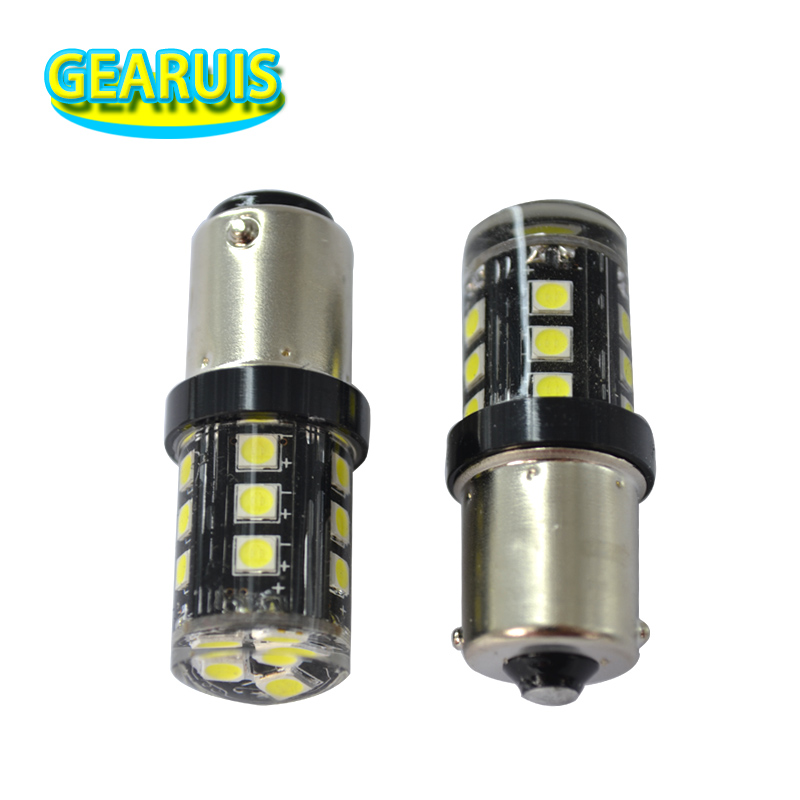 

2pcs Heat durable Silicone 15 SMD 3030 LED 1156 BA15S BAU15S 1157 BAY15D Nonpolarity LED Turn Signal Light 12V 24V 900Lm White, As pic
