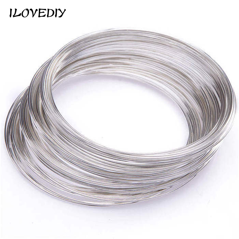 

100 Loops 0.6MM Round Memory Steel Wire for Charm Bracelet Fit Bracelet DIY Making