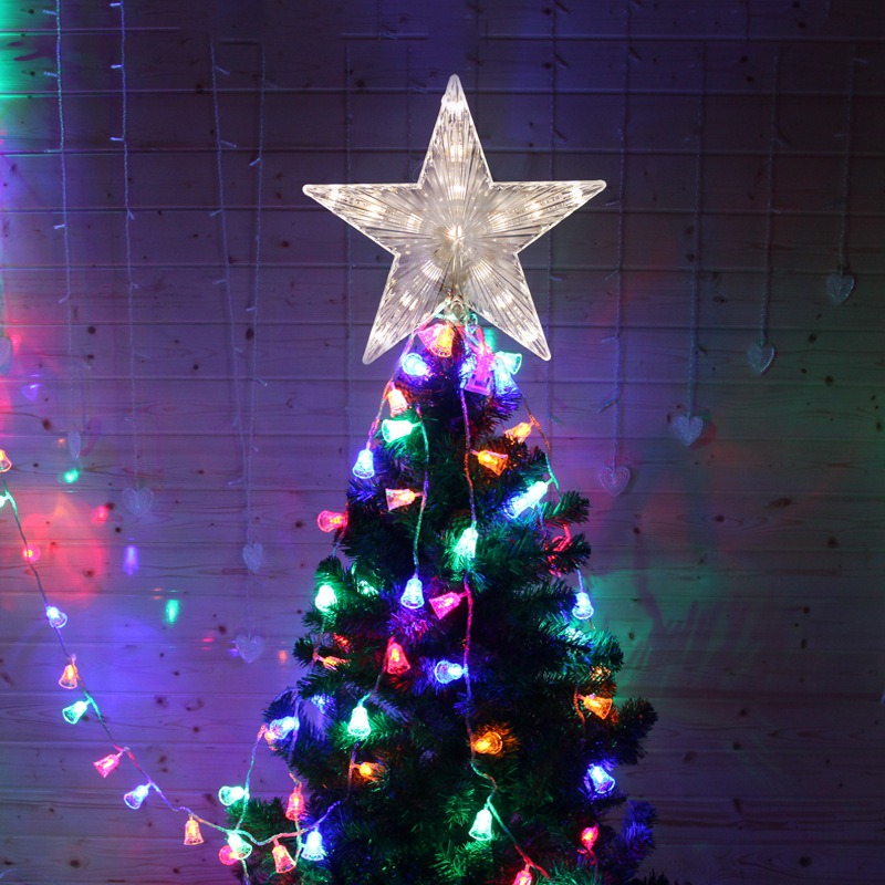 

LED Light Up Christmas Tree Topper Star Xmas Tree Star Ornament Estrelinhas Adornos De Navidad Eve Decorations H1 .x