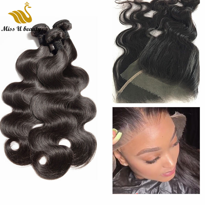 

Hair Bundles with HD Lace Closure Body Wave Human Hair Weaves with 4*4 Size Invisible Swiss Lace Closure