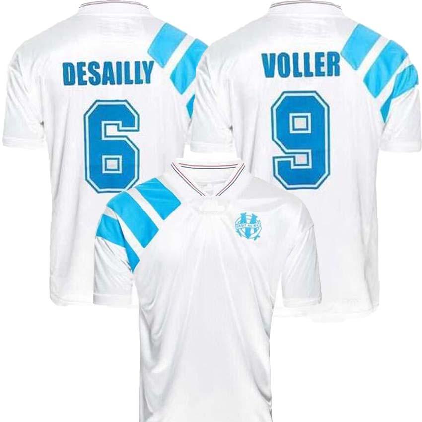 

Maillot de foot om old Marseille retro 1992 1993 extra size XXL 2XL Payet Boli Olympique de Marseille soccer football jerseys 92 93, Gray;blue