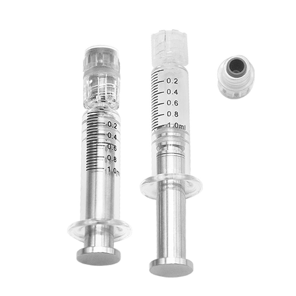 

Metal Twist Plunger Luer Lock or Head 1ml Glass Syringe Glass Container For Co2 Oil Syringe Injector Of Cartridge Thick Oil Tank Accessores