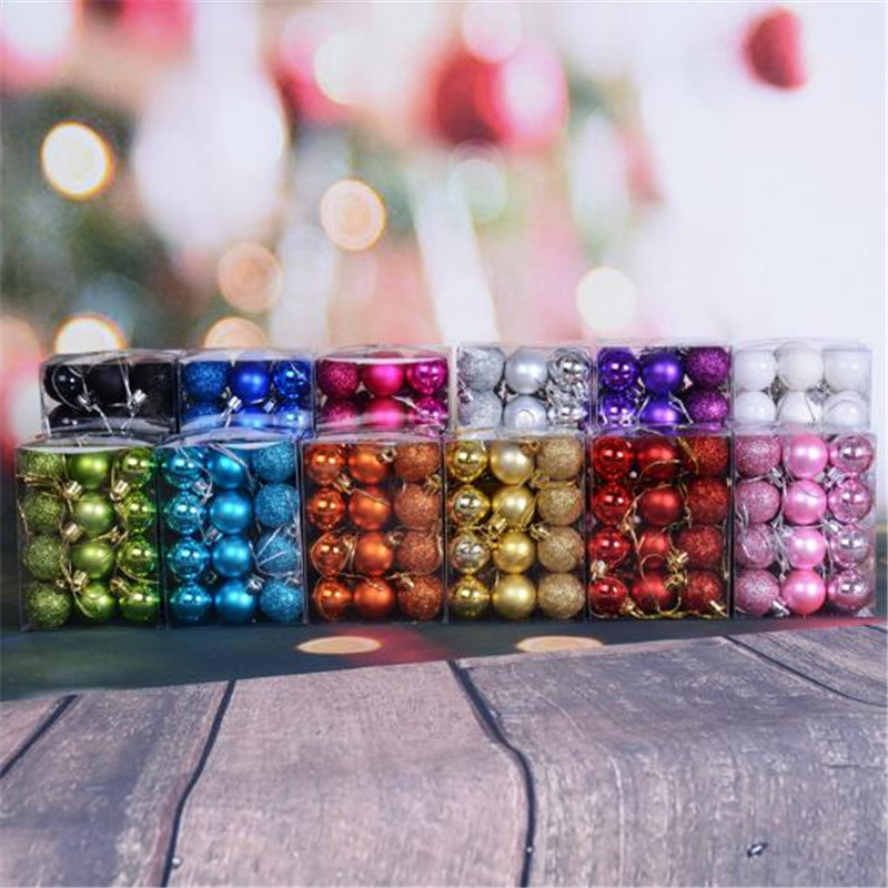 

WYNLZQ 24pcs 3cm Christmas Tree Ornament Christmas Balls Decorations Hanging Bling Balls Party Wedding Decoration Gift New
