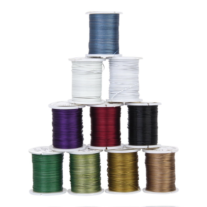 

J10 rolls Mixed Color Cord Steel Beading Wire String 0.45 mm Thread DIY Jewelery, Multi