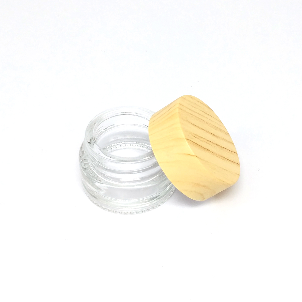 

Mini Clear Glass Bottle Cream Wax Thick Oil Container Plastic Wood Grain Lid Glass Jars Tank Cosmetic Jar Containers Glass Storage Jar Box