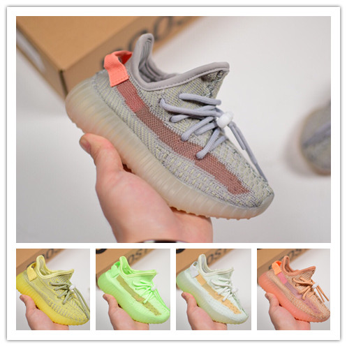 

brand kanye west kids running shoes reflective static sesame pink beluga 2 zebra cream black grey designer luxury shoes girls boys sneakers