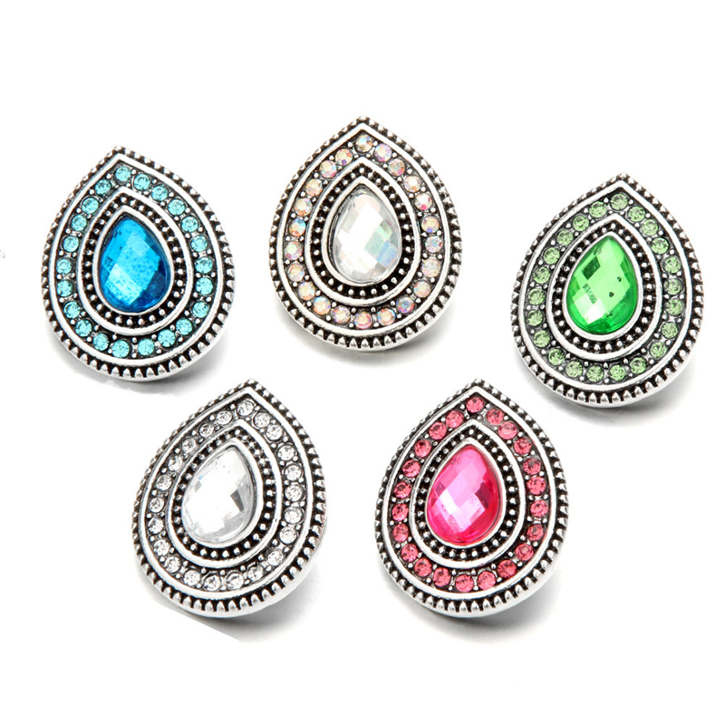 10 Mixed Cat Eye Drill Snaps Charms Button Fit DIY Noosa Leather Bracelet