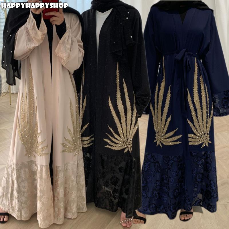 

New Lace Abaya Kimono Sleeve Cardigan Muslim Jilbab Dress Turkish Saudi Arabia African Dresses For Women Kaftan Islamic Clothing