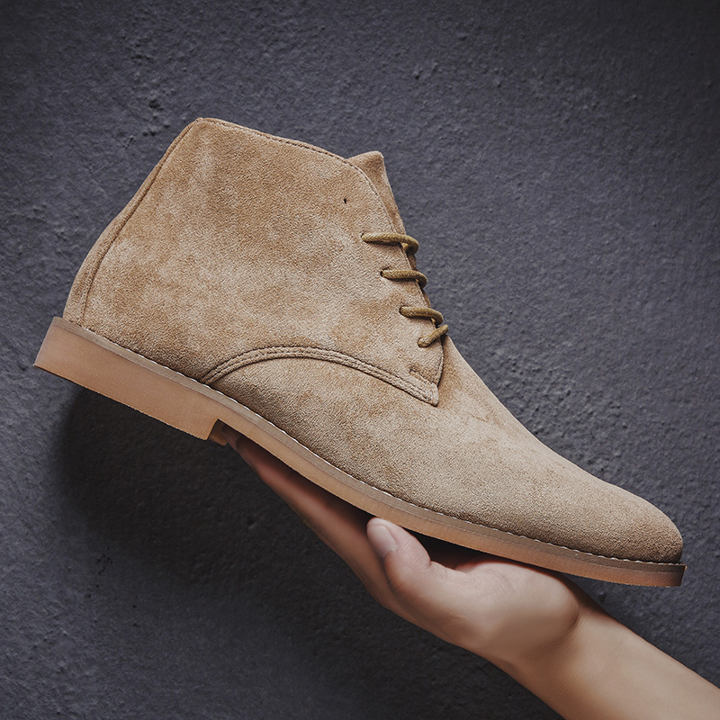 

Boots Men High Quality Boots Men Handmade Suede Leather Boots Men Shoes Casual Ankle Boot Khaki Brown Black