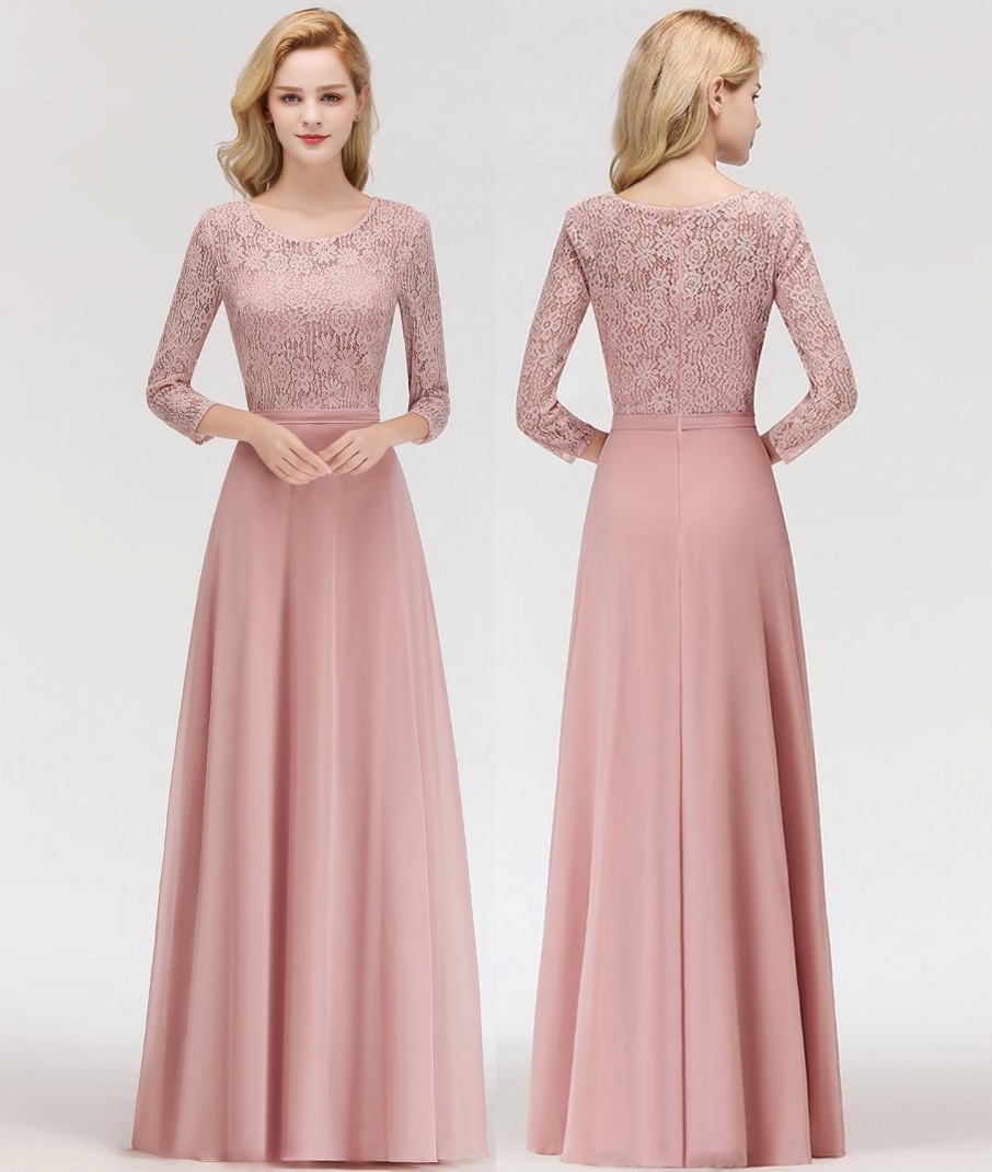 dusty rose long sleeve dress