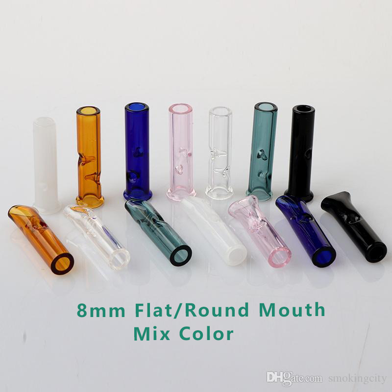 

6mm 8mm Mini Glass Filter Tips With Flat Round Mouth For Dry Herb Tobacco RAW Rolling Papers Thick Pyrex Glass Filter Tip