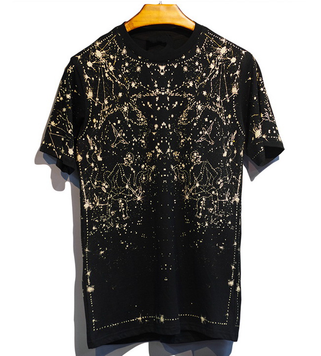 

New Custom European American Style Sky Stars Empty Printed Cotton Short Sleeved T-Shirt Men Women Casual Sweatshirt Sports T-Shirt Tops, Black