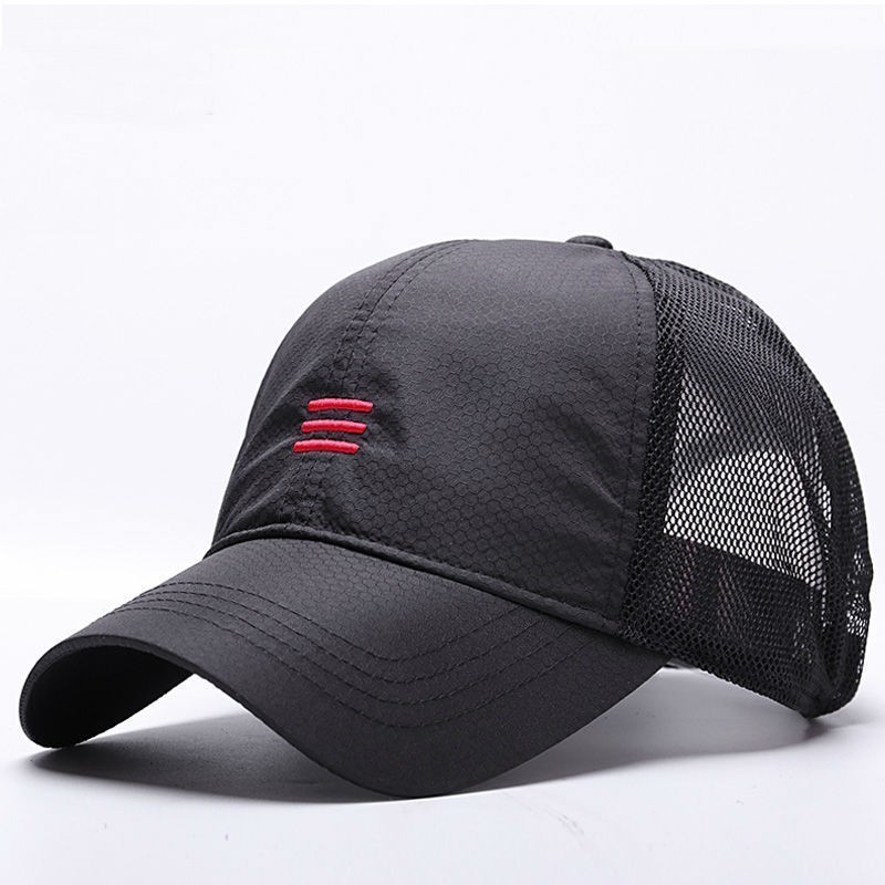

Big Head Man Plus Size Baseball Cap Men Summer Thin Fabric Mesh Sun Hat Male Snapback Hats M 55-59cm L 60-64cm LY191228, Mesh black
