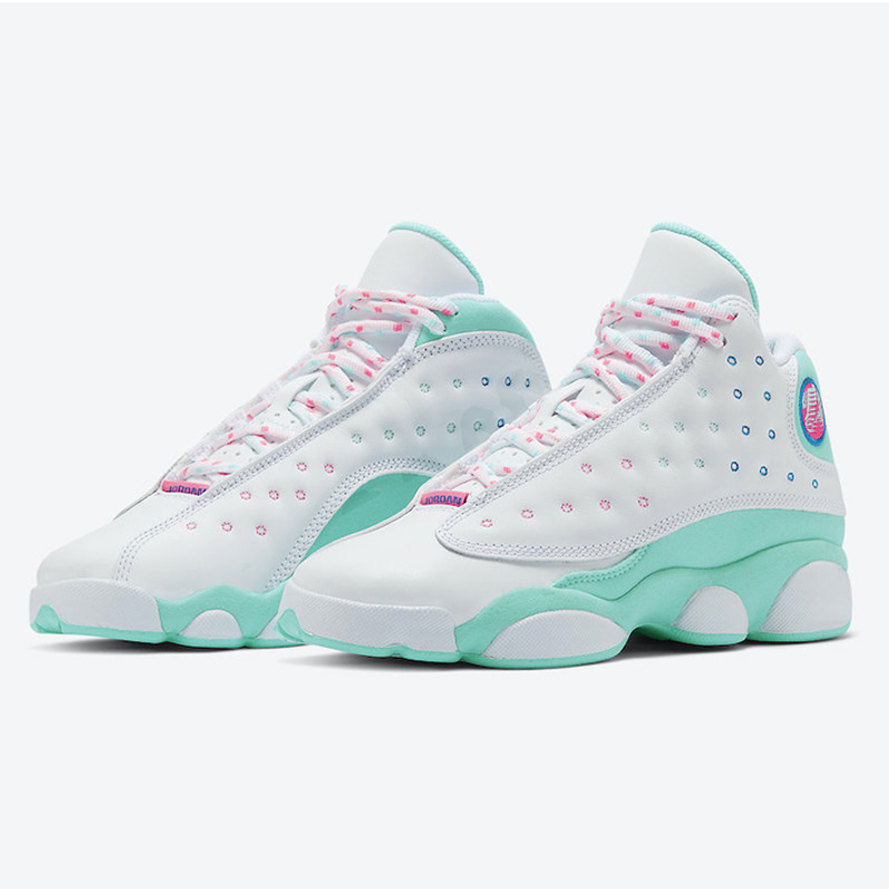 

Sports Outdoor Shoes Jumpman 13 Aurora Green GS Playground 13s Men Women Sneakers High Size 36-47, As photo 2