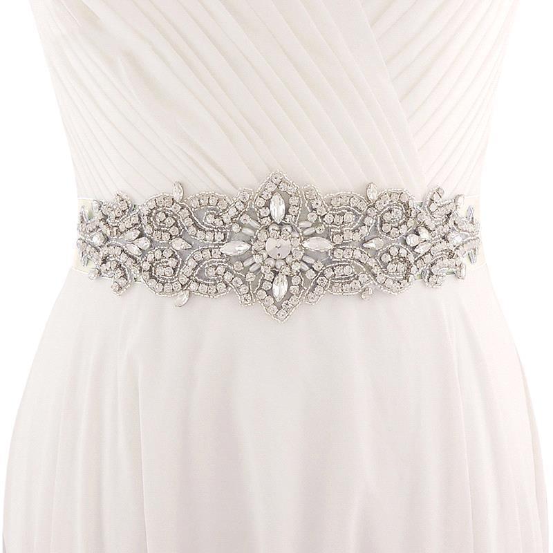 

Handmade White Ivory Belt For Wedding Dresses Beaded Crystal Wedding Sash Wedding Accessories Rhinestone Bridal Sash CPA1222