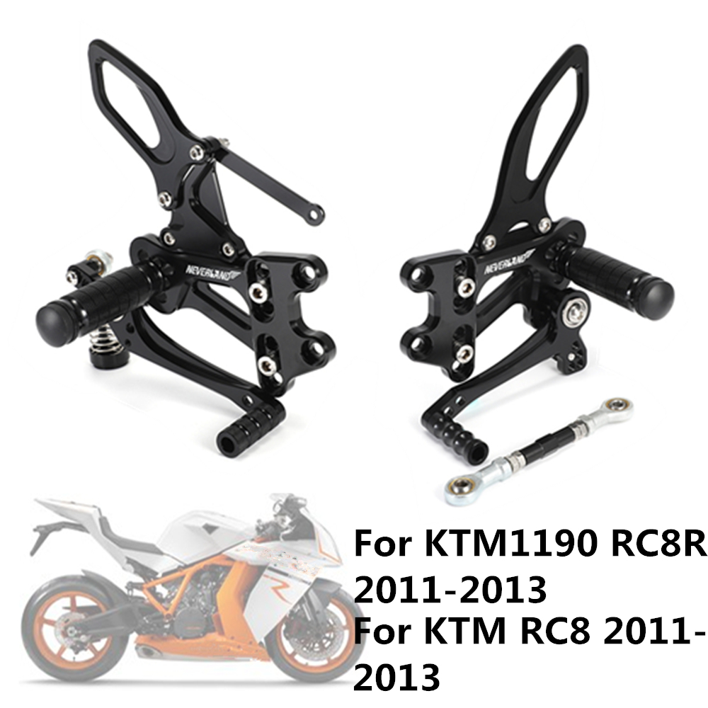 

Motorcycle Footrests Rear Foot Pedal Pegs For RC8 RC8R 2011 2012 2013 Accessories Aluminum CNC Foot Rest D49