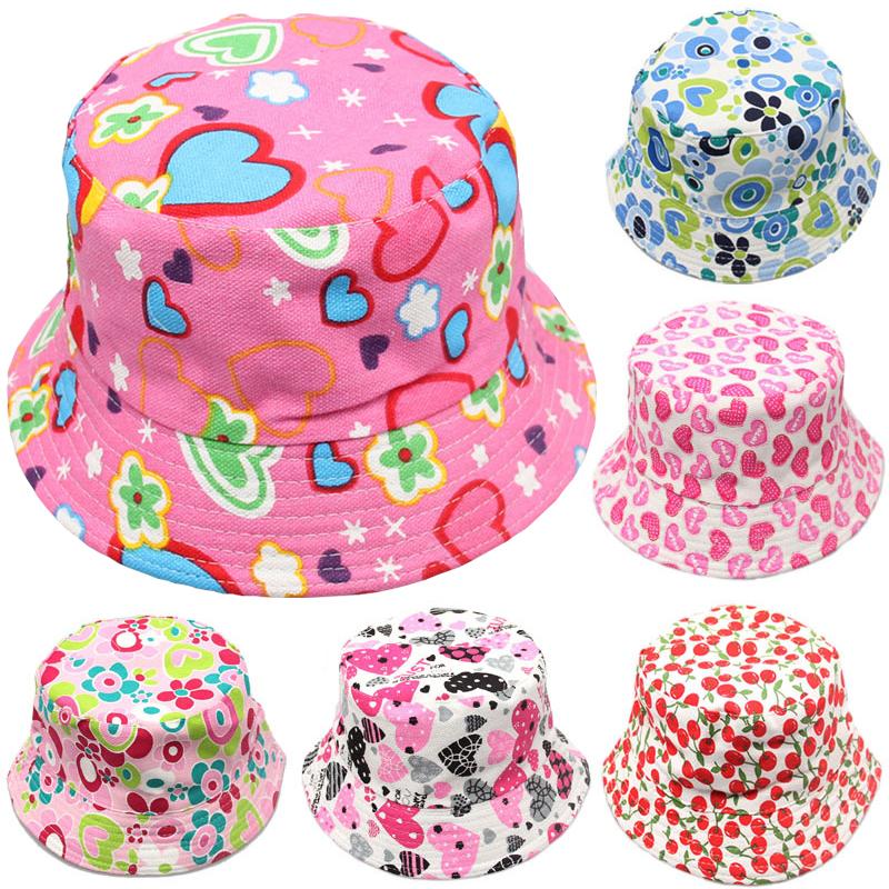 2-6 Years Old Baby Hat Sunbonnet Sun Hats Fisherman Caps Floral Print Touca Baby Children Infant Bebes Kids Spring Summer Fall UeBwZ