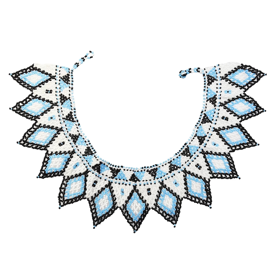 

US Warehouse Vintage Turk Style with Resin Bead Statement Choker Bib Necklace South African India Egyptian Tribal Ethnic Collar Jewelry, Silver