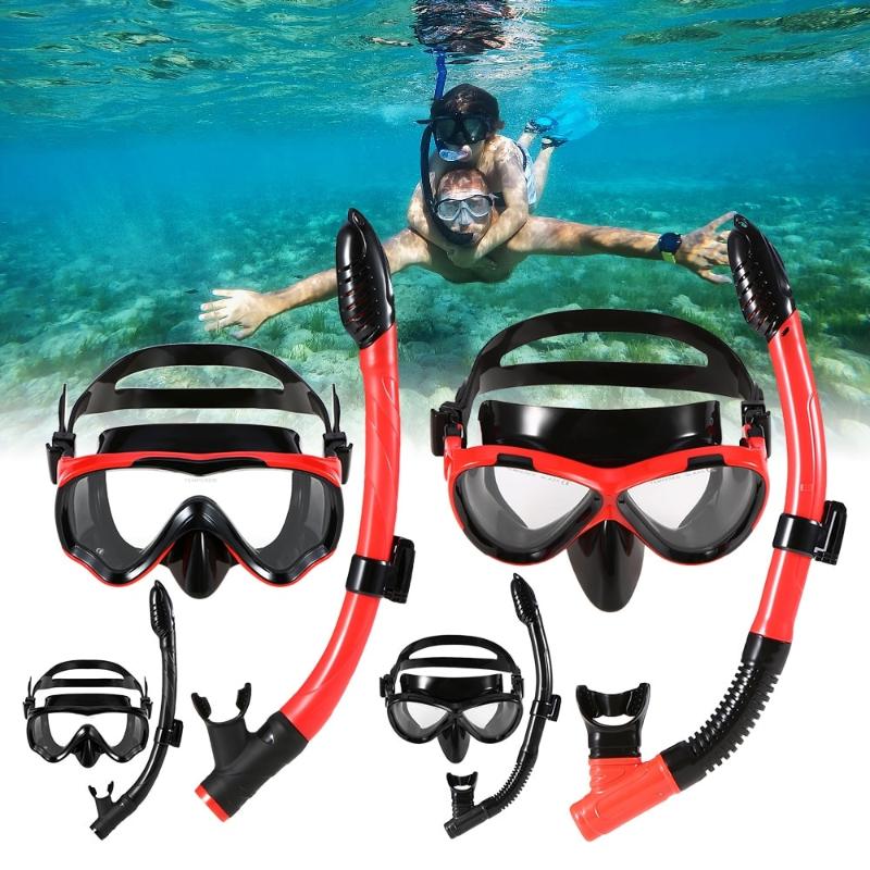 

Adult Kids Professional Scuba Diving MaskTube Set Full-dry Snorkeling Mask Snorkeling Mask Goggles Underwater Swimming Glasses