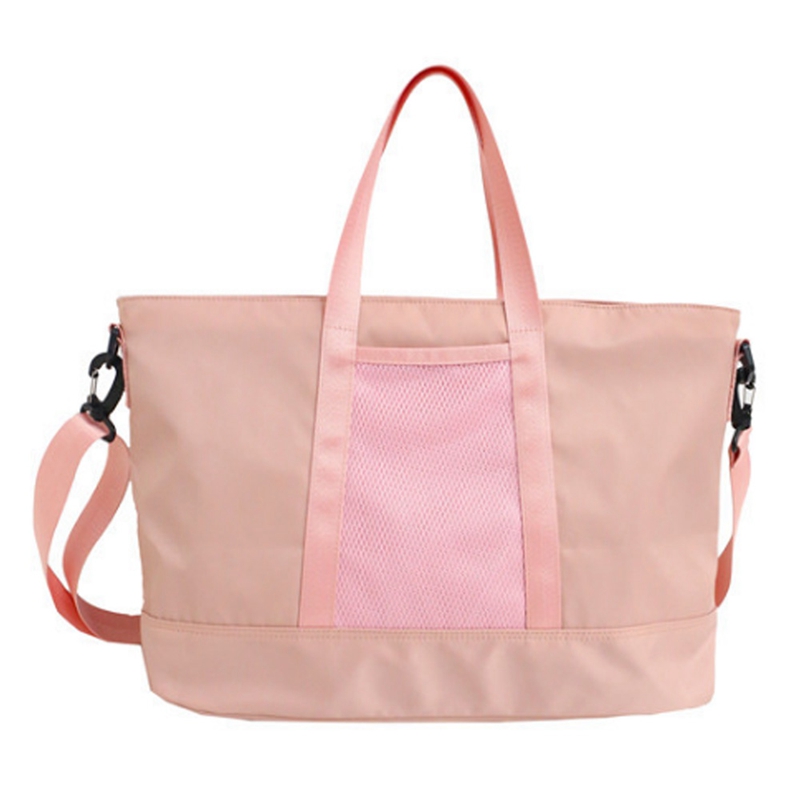 

Women Waterproof Nylon Casual Totes Yoga Mat Bag Sac Sport Training Fitness Travel Handbags Lady Stylish Outdoor Sports Gym Bags, Pink color