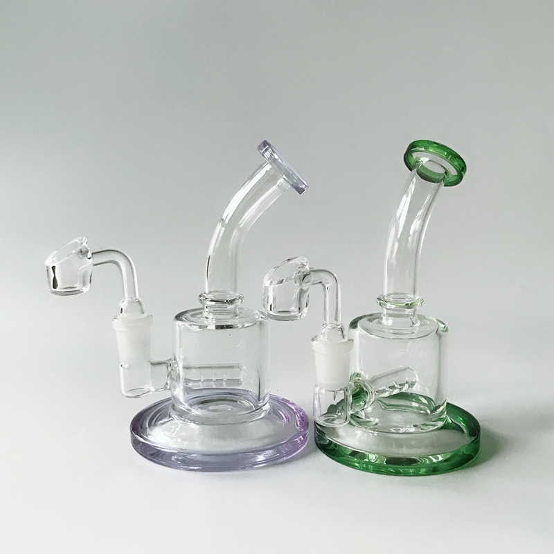 

Wholesale 6 Inch Mini Rigs Inline Perc Glass Water Pipe Thick Bong Small Dab Rig 5mm Thick Hookah With 4mm Quartz Banger CS181