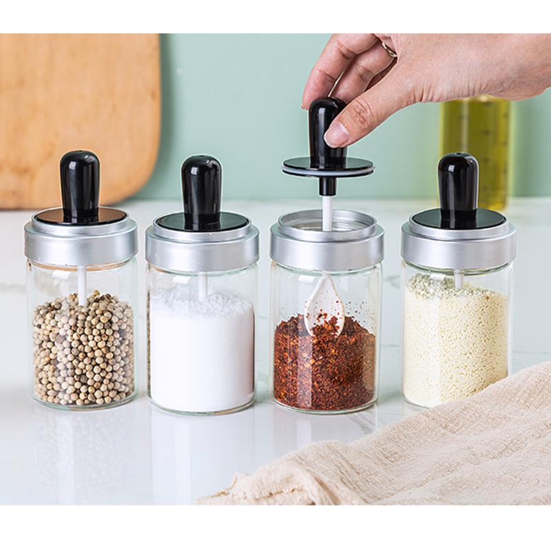 

Glass Sugar Bowl with Lid and Spoon Dispenser Salt Containers Sugar holder Jar for Home and Kitchen(8.5oz/250ml