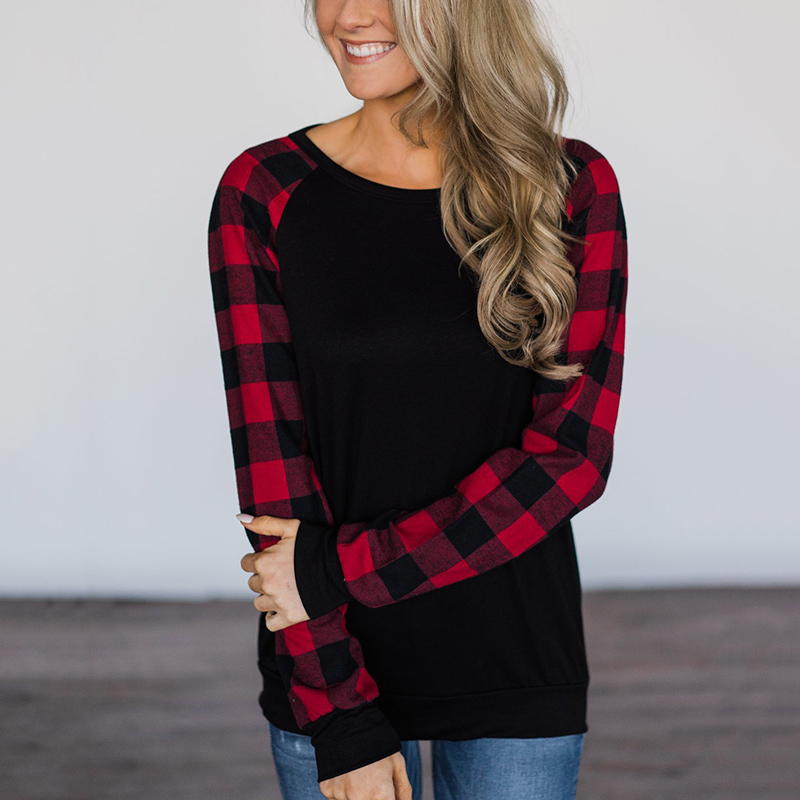 buffalo plaid raglan tee