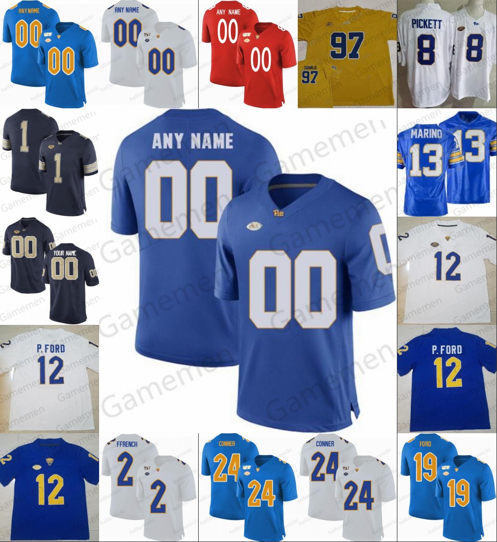 

Custom Larry Fitzgerald Maurice Ffrench Pittsburgh Kenny Pickett Pitt Any Name Number Men Women Youth NCAA Football Jerseys, As pics